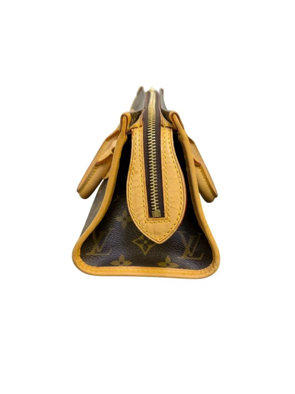 Louis Vuitton 2005 Popincourt Handbag Monogram Canvas Brown & Tan Gold-Tone Hard